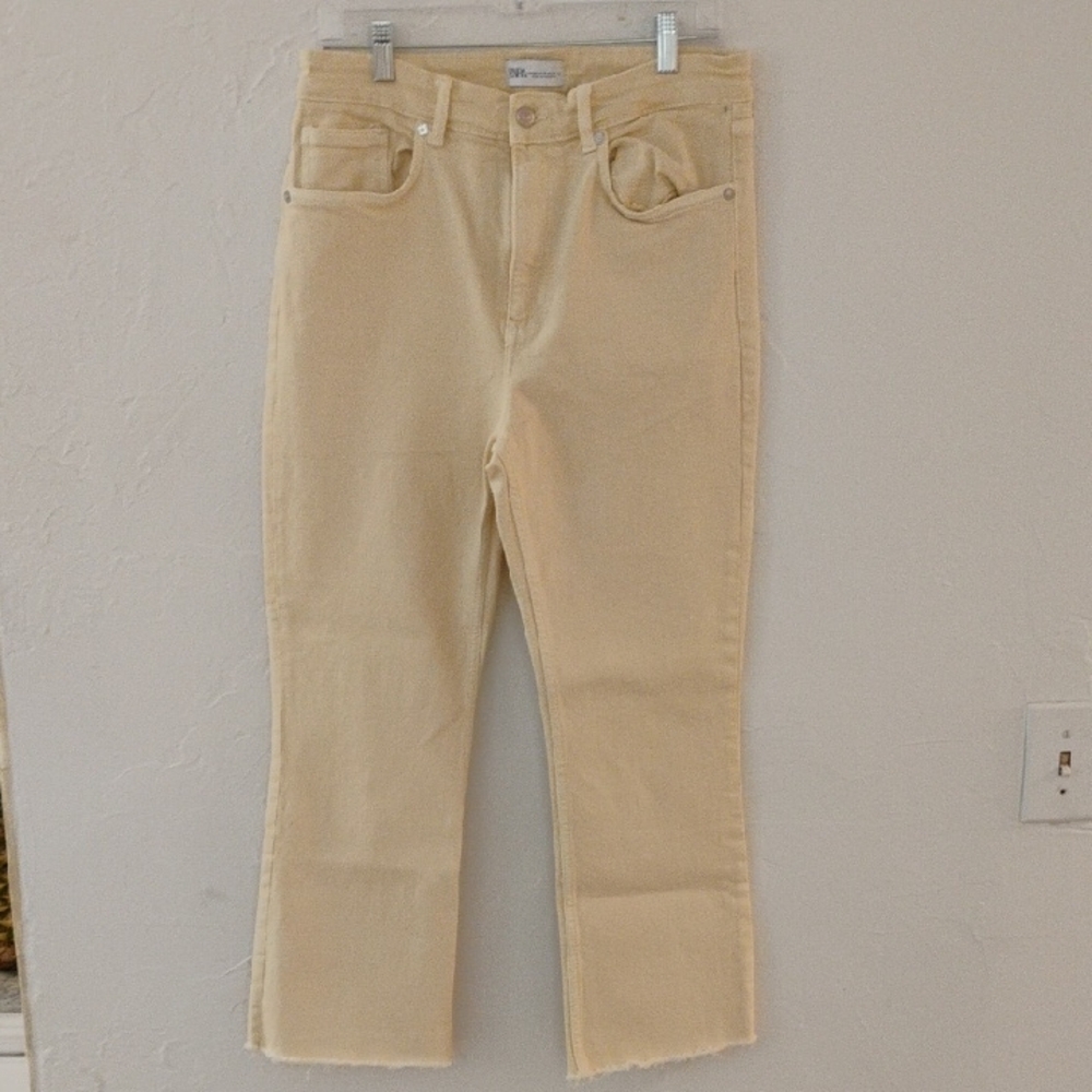 Zara Tan Ankle Cropped Jeans